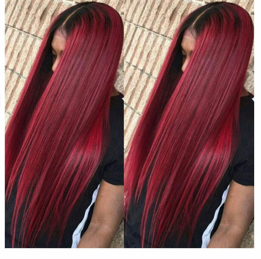 Lushlanes 1B/BURG Ombre Straight Hair 4
Bundles With 13×4 Lace Frontal Pre
Colored Ear To Ear