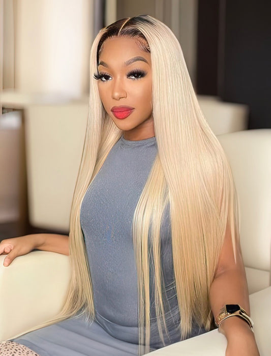 Lushlanes Straight Hair 3 Bundles Tlb/613 Color Ombre Human Hair Weaves