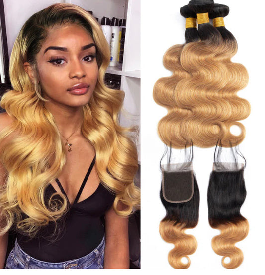 Lushlanes Ombre 1B/27
Body Wave 3 Bundles With 4×4 Closure pre Colored
100% virgin hair