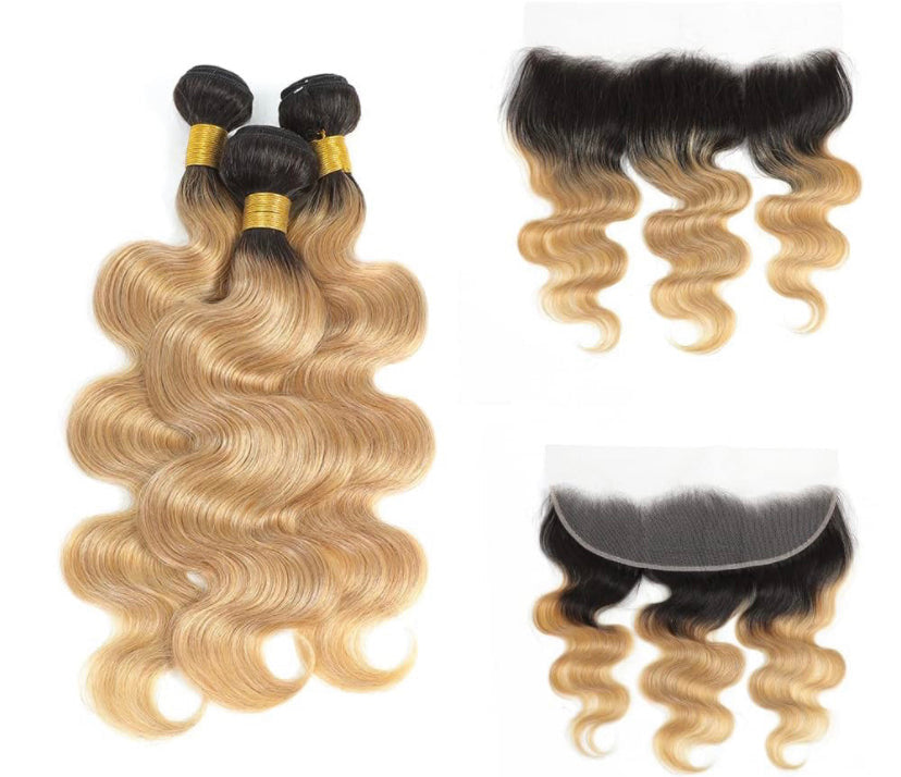 Lushlanes Ombre Honey
Blonde Body Wave 3
Bundles with Frontal
Ombre 1b/27 Hair Bundles
100% Virgin